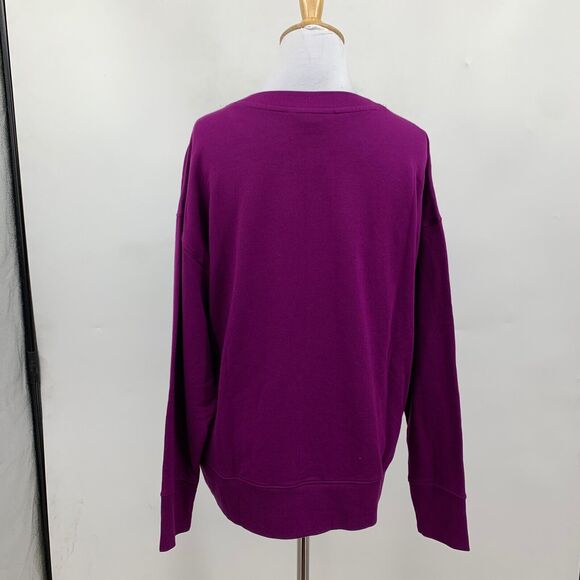 Athleta Sweatshirt Womens S Small Eggplant Balanced Henley Dropped Shoulder - Picture 5 of 12